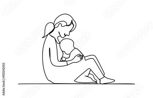 Maio laranja icon continuous one line drawing minimalist outline vector on white background symbol of the fight against child abuse orange may