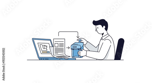 Online Banking and Digital Payment Illustration