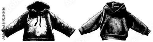 Vintage Chic: A Blue Hoodie with a Distressed Denim Touch