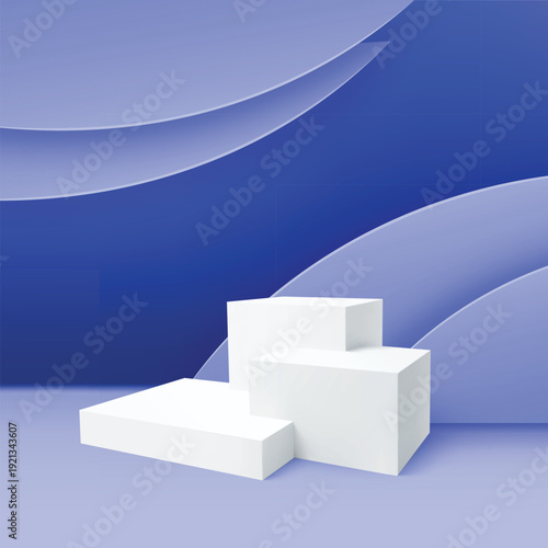 Modern pedestal stage for product showcase clean background
