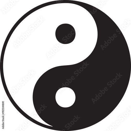 Yin Yang symbol representing balance and harmony in black and white