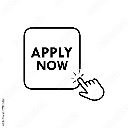 Apply now button design template illustration