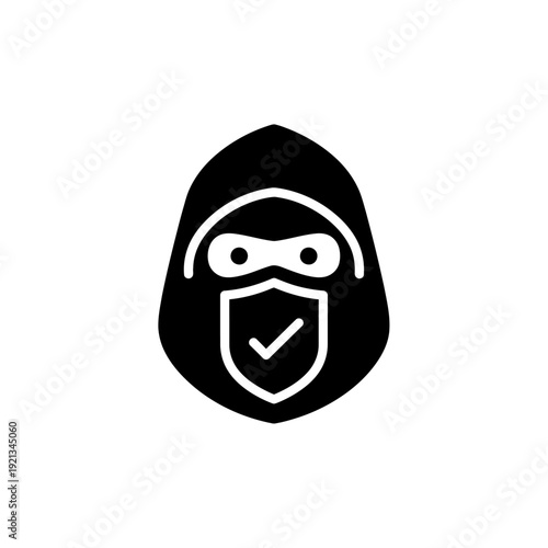 Ethical Hacking and White Hat Cyber Security Icon