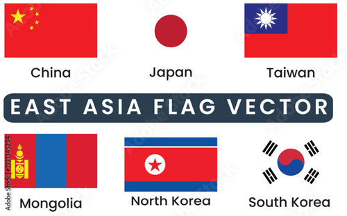 East asia flag vector illustrationEast asia flag vector illustration
