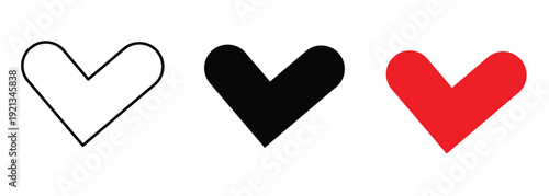 Heart Icon Set Vector – Like Love Favorite Symbols Collection