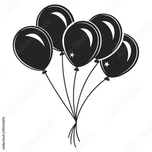 A bunch of black balloons with white outlines Vector