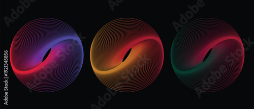 Abstract Gradient Swirl Logo Set – Modern Fluid Circle App Icons Vector