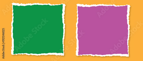 Colorful Torn Paper Scrap Set Vector – Ripped Edge Sticker Notes Collection