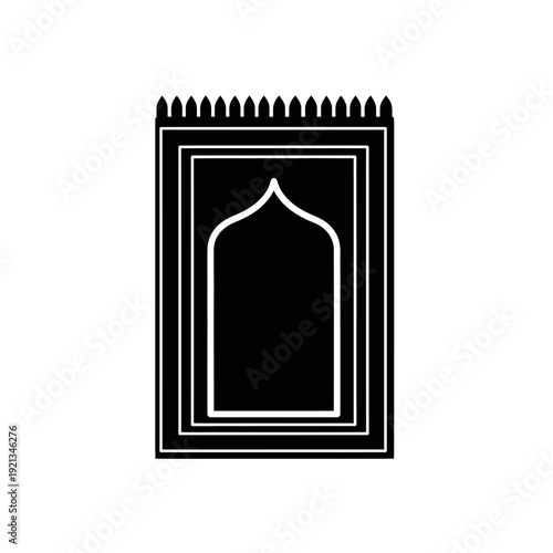 Islamic prayer mat vector icon, isolated on transparent background