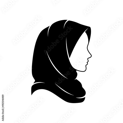 Vector illustration of a woman wearing a hijab, isolated on transparent background