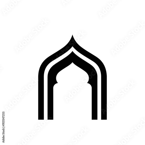 Islamic archway vector icon, isolated on transparent background