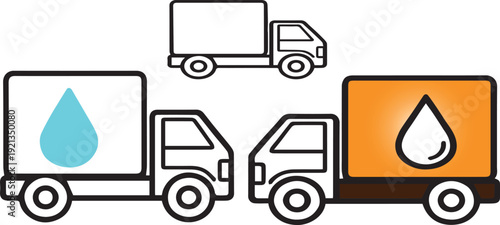 Truck transportation and water delivery illustration