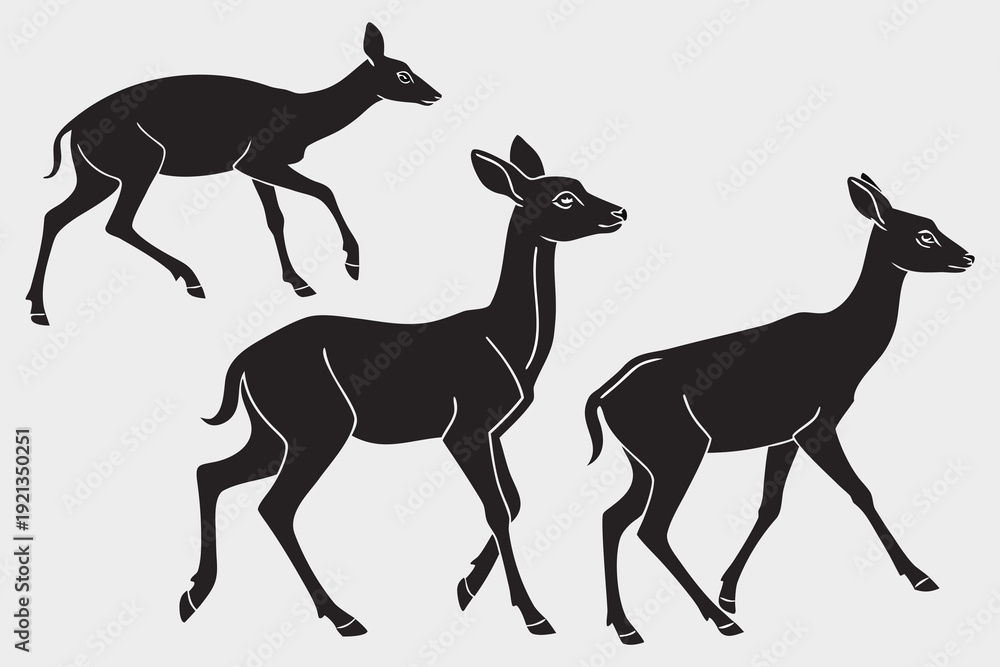 Fototapeta premium “Running Horse Silhouettes Set Black Stallion Vector Illustration Collection”