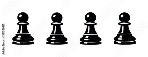 Chess pawn vector icons set - classic game pieces collection