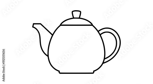 Minimalist Teapot Outline Icon Vector for Beverage Graphics and Web Design
