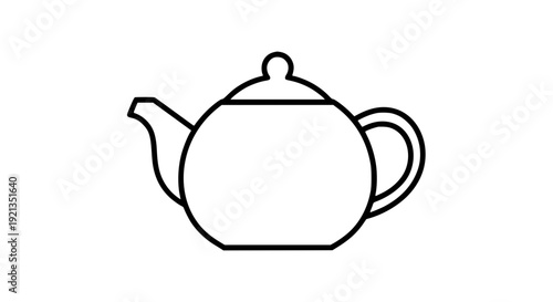 Modern Teapot Outline Vector Icon Minimal Beverage Graphic Design