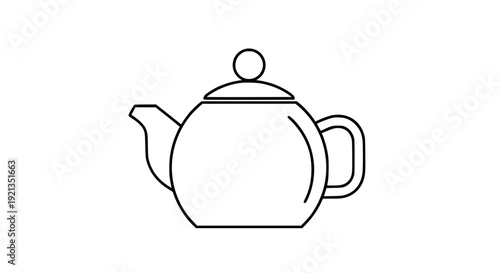Minimal Teapot Vector Icon Outline Clean Beverage Graphics for UI and Web