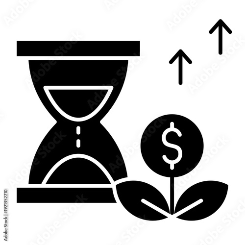 Long-Term Value Black Icon