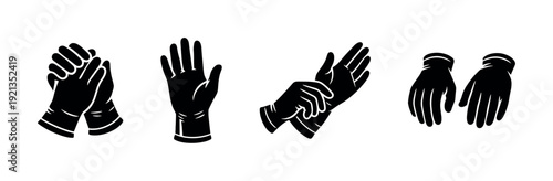 Clapping hands vector icons set with gesture and applause symbols