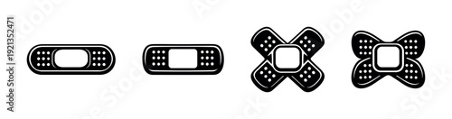 Bandage vector icons set, first aid symbols, band-aid design collection