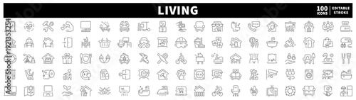 System and technology editable line icons set. digital and automation symbols