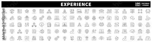 System and technology editable line icons set. digital and automation symbols