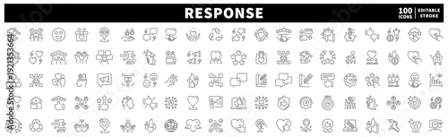 System and technology editable line icons set. digital and automation symbols