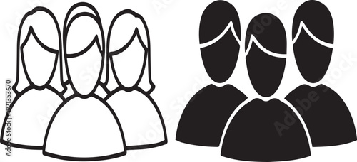 Simple line drawing of angel groups