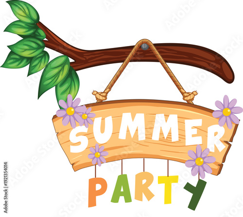 Summer party clipart isolated on background