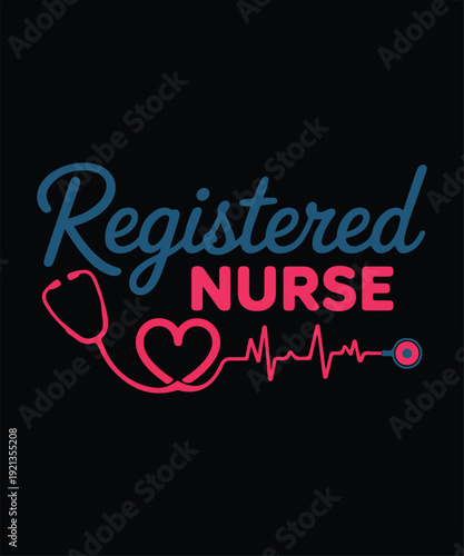 Registered Nurse Heartbeat Healthcare Medical T Shirt Design