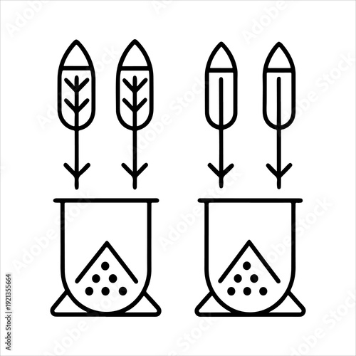 A Professional Agriculture Soil Testing Icon Symbol, Showcasing Laboratory Analysis and Digital Environment Earth Quality Research Fertilizer pH Sampling.