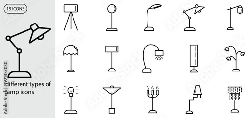 Lamps icon. floor lamps icon. 