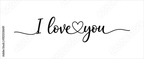 Elegant I Love You Script Vector