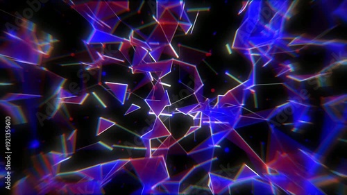 Red and Blue Connected Dots and Lines Plexus Animation