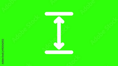 Animated white expand maximize window icon on green screen background. Animation motion graphic with chroma green screen clip template 4k. Free Footage Green Screen 4K. 4k Free Video Green Screen