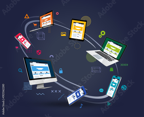 Webdesign computer, mobile, tablet and tool