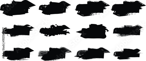 Brash shape brush strokes set for creative design and artistic expression