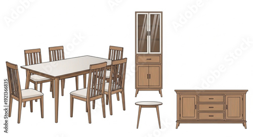 Dining Room Furniture Set with Chairs.