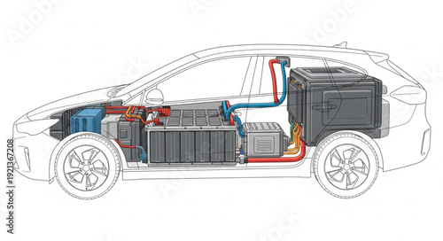 Electric Car Battery System Diagram.