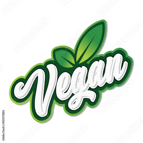 Vegan typography logo design for food label
