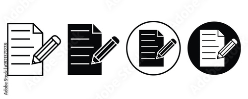 notepad edit icon symbol set