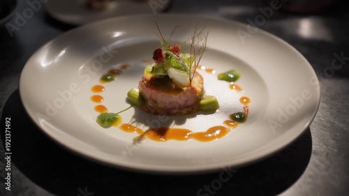 Fine Dining Plate Presentation with Meat and Sauce