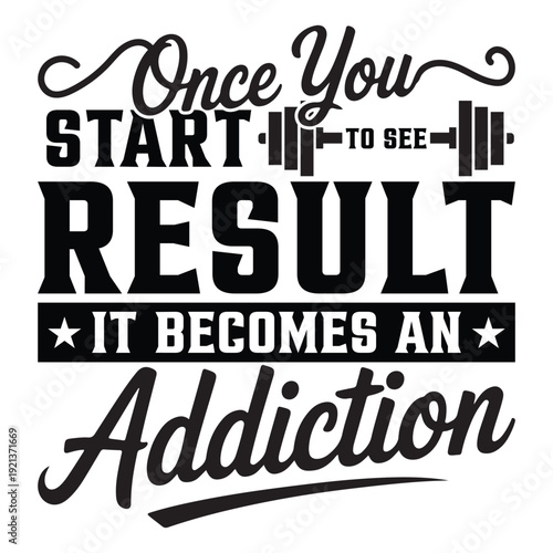 Start to see result gym quotes vector