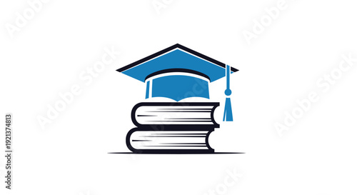 Graduation Cap and Books: Symbolizing Education, Knowledge, and Academic Achievement