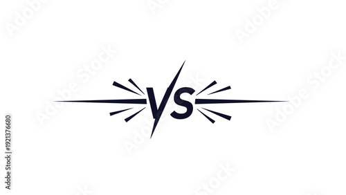 Dynamic versus comparison logo with the letters VS and stylized motion lines symbolizing competition, battle, or matchup between two sides.