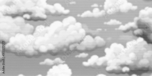 Black seamless hexagon texture. Repeated honeycomb pattern background. Geometric hexagonal halftone tech overlay backdrop. Abstract repeating hex halftone. Vector retro technology dot texure wallpaper