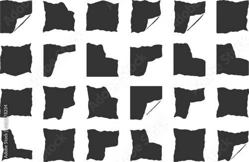 Set of 20 black silhouette icons of US states vector