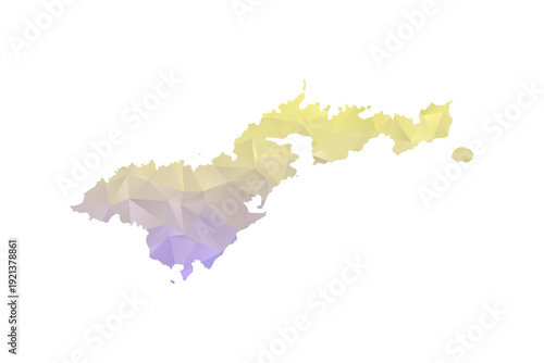 American Samoa Map - Polygon Style Vector Illustration in Yellow and Lavender Gradient, Low Poly Geometric Design, Isolated on White Background for Infographics and Projects