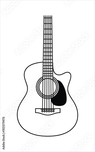 Minimal Guitar Music Instrument Vector