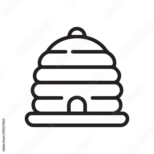 Traditional Beehive Apiculture Vector Icon for Beekeeping and Natural Honey Production Concepts